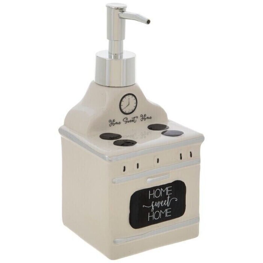 Vintage Oven Soap Dispenser Farmhouse White Black Ceramic Bath Kitchen Gift NEW